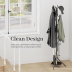 Kitsanery Coat Rack Freestanding,Metal Coat Tree with Umbrella Holder,Hat and Coat Rack Stand for Entryway, Hallway, Living Room, Bedroom (Black)
