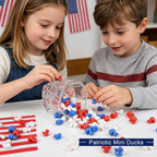 120 Pcs Patriotic Ducks 4th of July Bulk Tiny Resin Duck Red White Blue Miniature Ornaments for Vase Filler Jewelry Making DIY Crafts 250th Party Gifts Decorations (Independence Style)