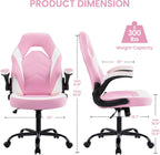 Ergonomic Gaming Desk Chair - Adjustable PU Leather Swivel Racing Chair with Flip-up Armrests for Home Office and Entertainment, Perfect for Adults, Kids, and Gamers