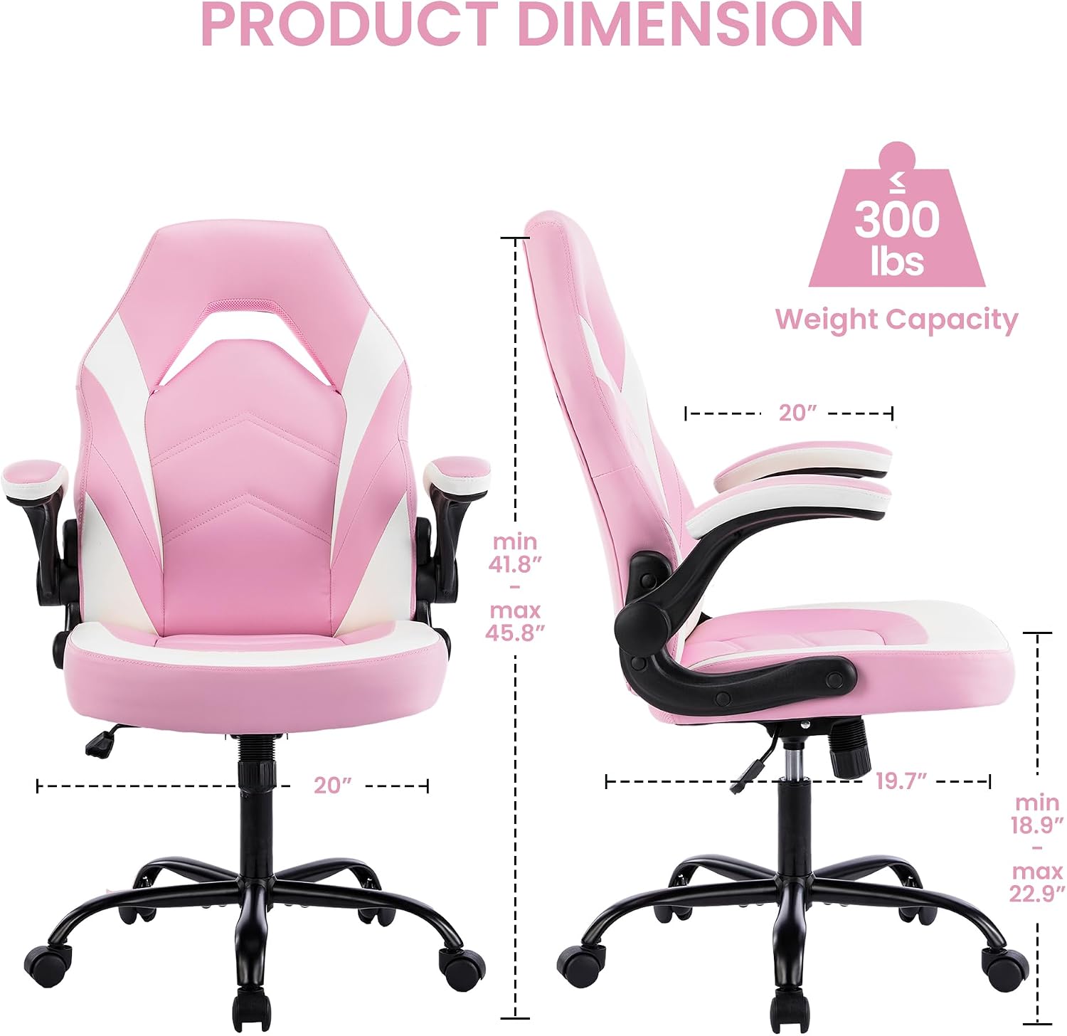Ergonomic Gaming Desk Chair - Adjustable PU Leather Swivel Racing Chair with Flip-up Armrests for Home Office and Entertainment, Perfect for Adults, Kids, and Gamers