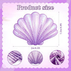 Mermaid Party Decoration 59 x 79 Inch Large Seashell Rug Under the Sea Decor Purple Pink Mermaids Floor Mat Decorative Area Rug for Mermaid Birthday Ocean Theme Photo Prop Backdrop Beach Wedding Party