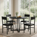 Dining Chairs Set of 4, Upholstered Kitchen Chairs with Ergonomic Backrest & Padded Seat, Metal Legs, Modern Dinner Chair for Kitchen Dining Room, Home, Cafe, Black