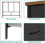 VASICAR 43.3" Wide Fabric Dresser for Bedroom, Chest of Drawers with 11 Deep Drawers, Multi-Drawers TV Stand TV Console, Storage Organizer for Closet, Nursery (Black)