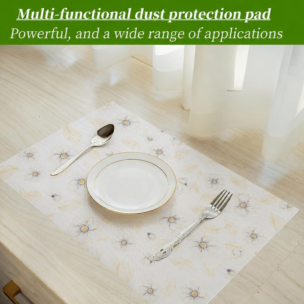Floral Print Drawer Liners Waterproof Oil Resistant Shelf Mats for Kitchen Cabinets and Closets Cuttable Anti Slip Mats Suitable for Home Organization and Protective Storage Use
