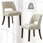 VKNOW Modern Dining Chairs Set of 4, Faux Leather Upholstered Dining Room Chair Kitchen Chairs, Farmhouse Dinner Chair for Kitchen Dining Room, Beige