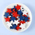 Bucherry 45 Pcs 4th of July Wooden Stars Decorations Patriotic Red White Blue Star 250 Anniversary Ornaments Crafts Cutouts Vase Bowl Filler Tiered Tray Decor for Independence Memorial Day