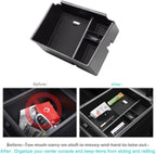CDEFG Center Console Organizer Tray for 2022 2023 2024 Santa Cruz 2024 Tucson Limited Hybrid SEL Armrest Storage Box Tray 2022 2023 2024 Santa Cruz 2024 Tucson Limited Hybrid SEL Accessory (Black Mat)