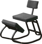 Adjustable Ergonomic Kneeling Chair with Padded Seat and Backrest, Posture Correcting Knee Chair for Office Desk, Comfortable Floor Sitting Alternative (Gray)