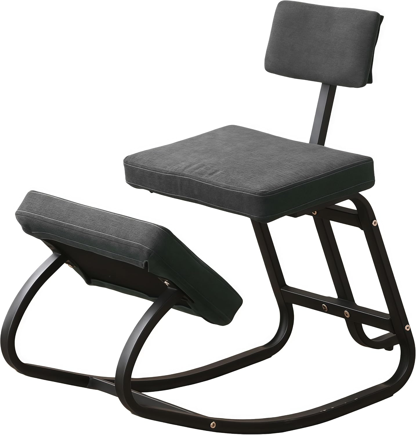 Adjustable Ergonomic Kneeling Chair with Padded Seat and Backrest, Posture Correcting Knee Chair for Office Desk, Comfortable Floor Sitting Alternative (Gray)