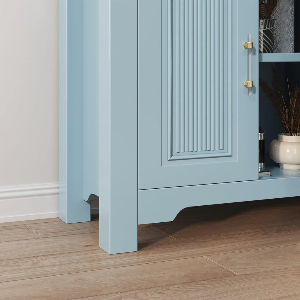 Jocoevol Sideboard Buffet Cabinet with Storage, 55" Kitchen Buffet Cabinet, Modern Farmhouse Coffee Bar Cabinet, Sideboard Cabinet with Shelves & Doors for Kitchen Living Room, Slate Blue