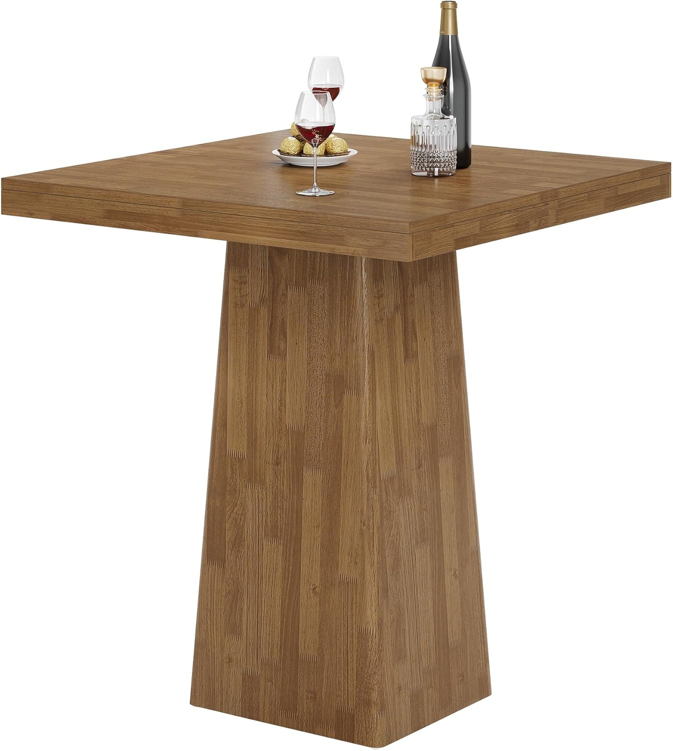 Tribesigns 39.4" H Square Bar Table, Industrial High Top Pub Cocktail Table, Wooden Home Bar Unit for Bistro, Kitchen, Dining Room, Coffee, Small Space (Table Only)