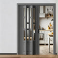 PVC Accordion Door for Room Divider, Interior Folding Door(WxH 52x80in/132x203in)