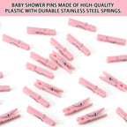 100PCS Baby Shower Clothespins Girl Plastic Mini Clothes Pins 1.4 Inch Small Pink Clothespin for Baby Shower Games DIY Photos Crafts Party Decorations