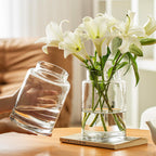 Clear Glass Vases Flower Vases for Centerpieces 9" Large Glass Cylinder Vase for Home Wedding Party Events Office Entryway Décor (Transparent)