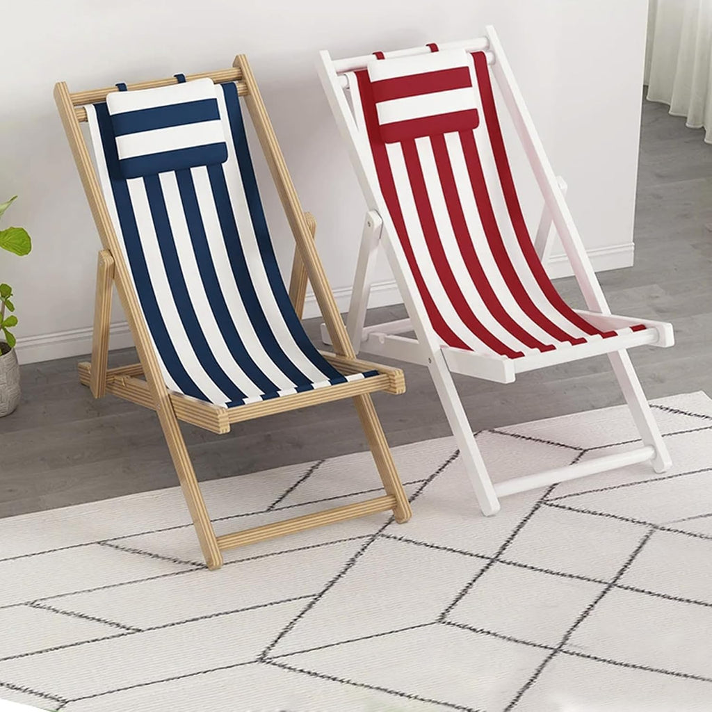 Patio Chair Replacement Fabric, Folding Sling Chair Replacement Fabric with Pillowcase, Blue and White Stripes Patio Chair Sling Replacement for Home Beach Balcony Style 1