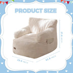 MAXYOYO Kids Bean Bag Chair, Stuffed Toddler Bean Bag Sofa with Filler Bean Bag Chair for Boys and Girls, Lazy Sofa with Pocket Floor Chair for Gaming, Reading, Beige
