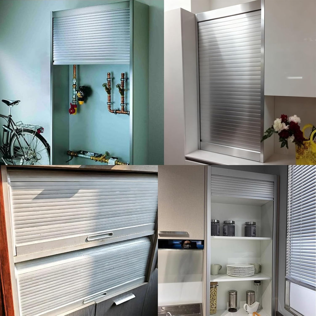 Custom Plastic Roll Up Tambour Storage Cabinet Doors for Kitchen/Garage/Campervan