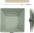 DECOMOMO Storage Bins, Cube Storage Bin with Labels, Fabric Storage Cubes for Shelves (10.5" x 11" / 2pcs, Sage Green)