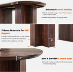 OKD 63 Inch Modern Wood Oval Dining Table for 4-6, Dining Room Table with Stable T-Shaped Base & Metal Frame & Thick Tabletop, Sturdy Kitchen Table for Dinner Room, Kitchen, Gathering, Dark Walnut