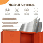 Metal Locker Storage Cabinets 59.06"H Orange Locking File Cabinets Kitchen Food Pantry Cabinet with 2 Doors and Shelves for Dining Room, Living Room,Bathroom Office,Home,Garage, Gym, School