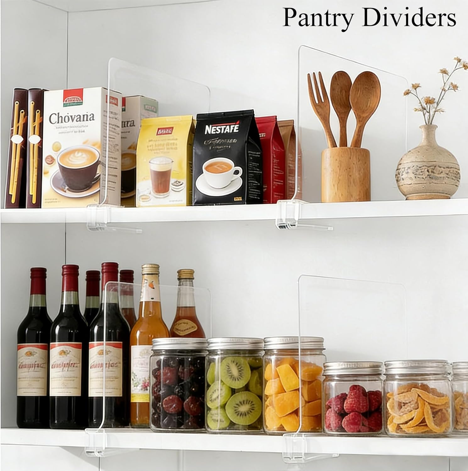 Acrylic Shelf Dividers for Closet Organization: Clear Handbag Purse Organizer for Closet - Shelf Separators for Sweater Sweatshirt Clothes Towel in Bedroom Kitchen, 8Pack