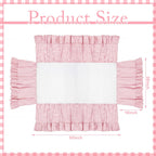 Gingham Crib Skirt Dust Ruffle 52 x 28 Inch 100% Washed Cotton Ruffle Plaid Baby Crib Bed Skirt Soft Farmhouse for Boys & Girls Nursery Bedding Decor, Fits Standard Cribs(Pink)