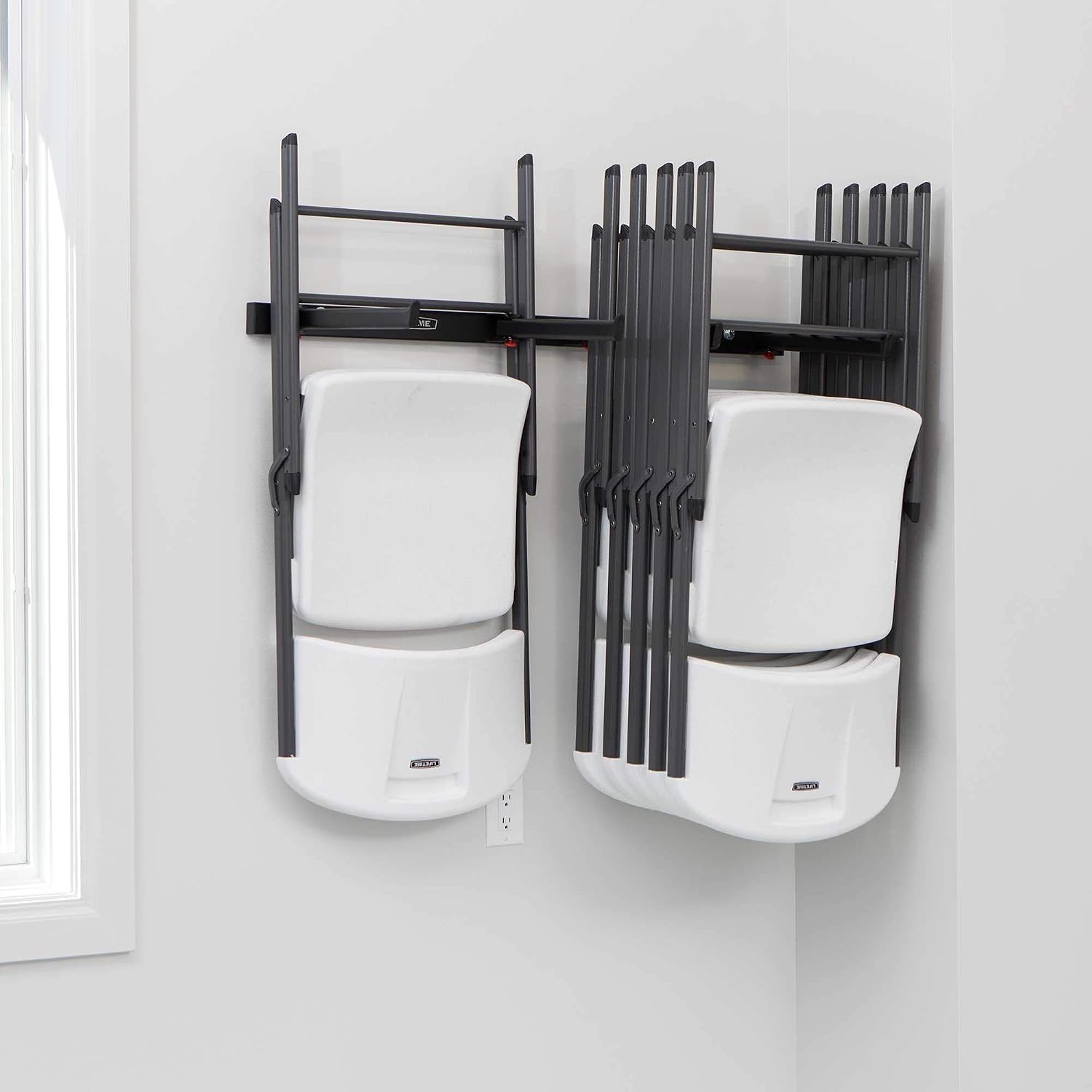 LIFETIME 80719 Wall Mounted Chair Rack Black