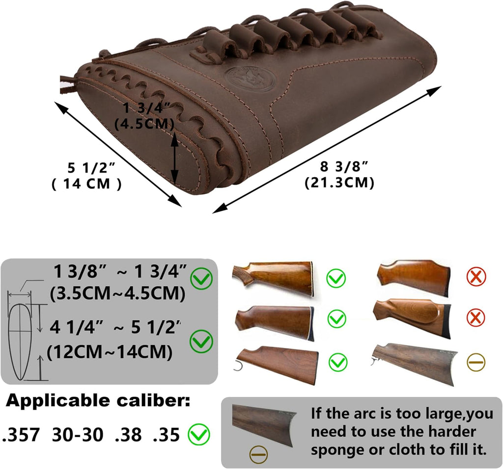 WAYNE'S DOG Leather Buttstock Cheek Rest Pad