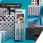 PELEG DESIGN Magnetic Bud Vase Set (Silver) - Unique Home Decor Gift & Modern Table Centerpiece - 5 Aluminum Single Stem Vases - 9.4" Tall Gravity Defying Decor