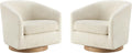 CHITA Swivel Accent Chair Set of 2, Fully Assembled Fabric Barrel Armchair with FSC Certified Upholstered for Living Room, Bedroom and Office, Cream