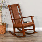 Sunny Designs Santa Fe Farmhouse Mahogany Wood Rocking Chair in Dark Chocolate
