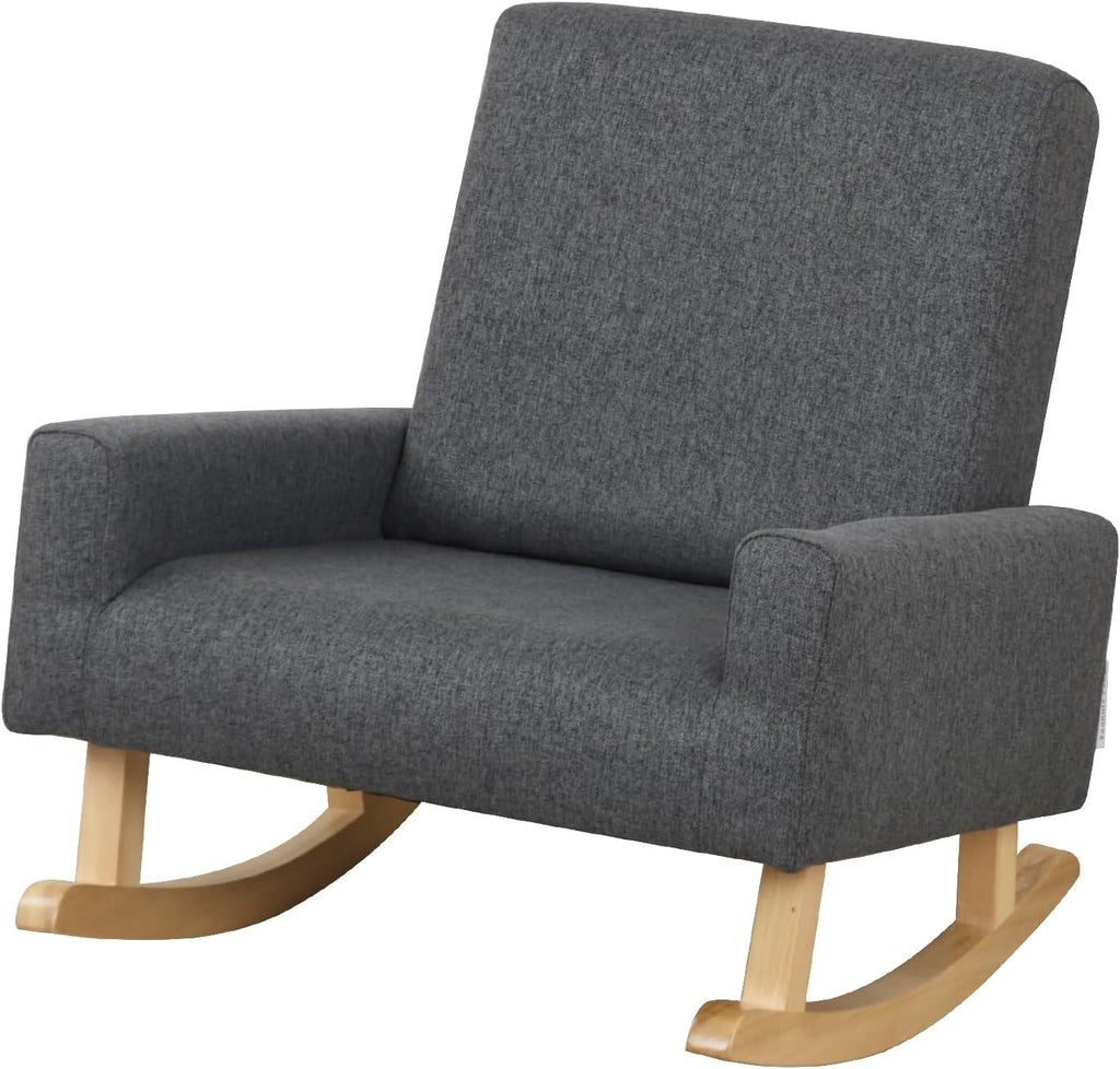 Baby Rocking Chair, Toddler Chair,Kids Sofa,Sofa for Children,Linen Fabric and Solid Shaky Foot,Kids Rocking Armchair for Unisex Children Using,Birthday Gift (Grey)