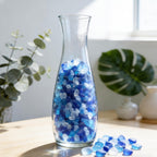 QYGL Sea Glass Stones - 0.55LB Blue Mixed Frosted Glass Pebbles Gemstones - Perfect for Aquarium Rocks, Fish Tank Gravel, Vase Fillers, DIY Crafts, and Home Decor