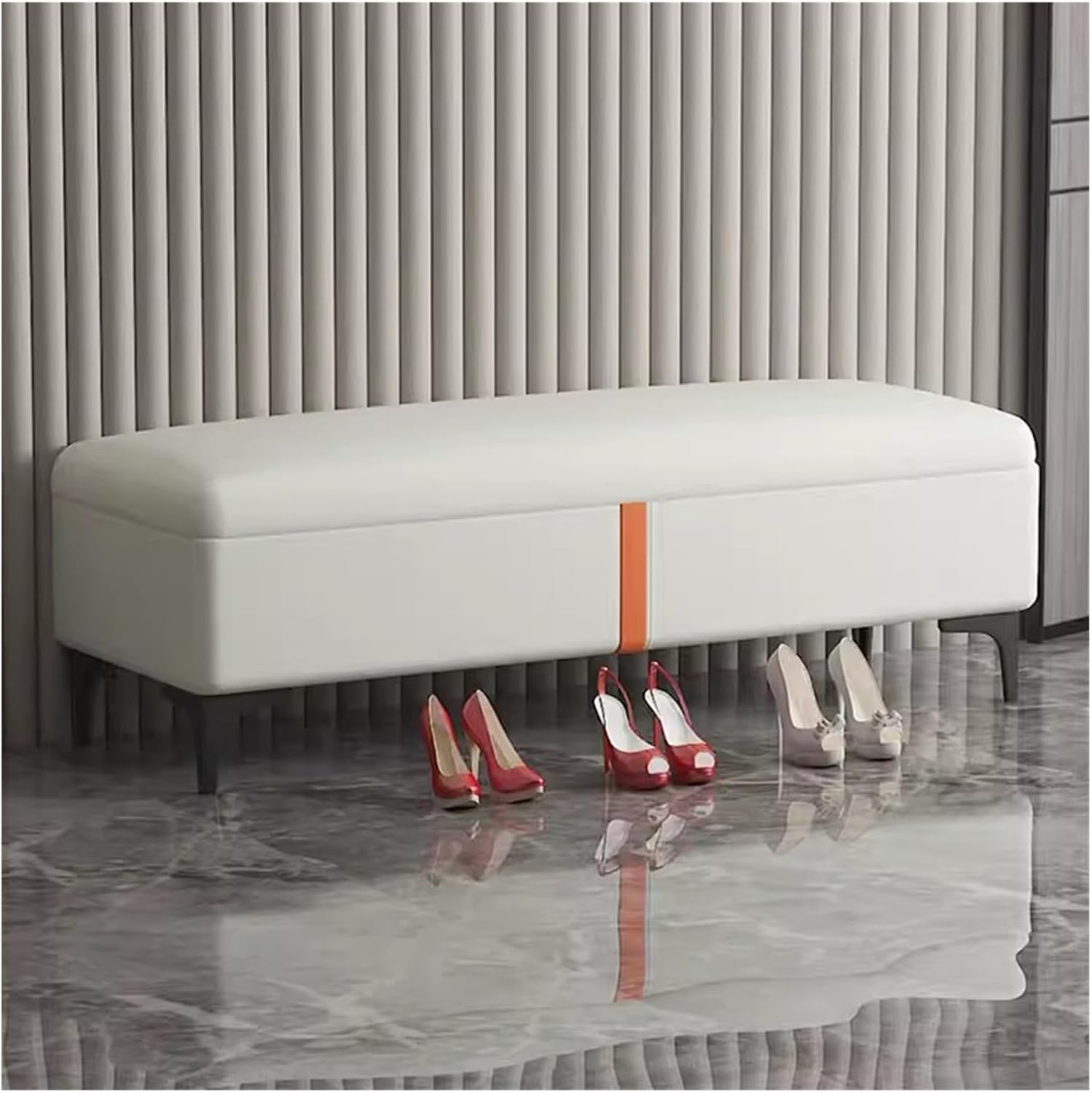 Benches Garden Bench Outdoor Patio Seating Backless Park Chair Lawn Path Slatted Seats,Cream Faux Leather Ottoman Storage Bench, Lift Top Chest for Bedroom & Living Room, Extra Long Rectangu