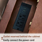 Traditional End Table with Storage & Charging Station 22.9-Inch Wood Modern Vintage Side Table Nightstand with 2 Drawers for Living Room Bedroom, Walnut