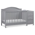 Davinci Charlie 4-in-1 Convertible Baby Crib w/Changing Table, Grey | Greenguard Certified Baby Crib Convertible to Toddler Bed, Daybed, Full-Size Bed - Changing Table Combo w/ Extra Storage