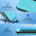 FYOUNG 3 in 1 Accessories Bundle for Playstation Portal, Carrying Case & Hard PC Clear Cover with Tempered Screen Protector, Protective Case & Shell Travel Handbag for PS5 Portal (Light Blue)