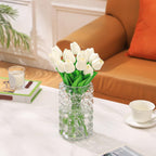 Glass Bubble Vase, Clear Glass Vase for Flowers, Tall Flower Vases for Bouquet, Cute Modern Vases for Living Room, Bedroom, Dinning Table, Office, Wedding, Birthday, 8 Inches