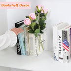 Book-Shaped Vase for Flowers, Book Lovers Gifts, Aesthetic Room Decor Cute Flowers Vases & Must-Have for Home, Bookshelf, Bedroom & Office Decor for Women & Teacher Gift - Like Mothers Day (Clear)