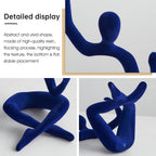 Thinker Statue Wine Rack, Modern Rack for Kitchen Table Decor, Single Wine Bottle Holder Countertop for Bar, Small Bottle Holder Rack (Navy)