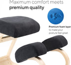 Ergonomic Kneeling Chair with Extra Padding - Posture Support Comfortable Desk Chair - Angled Rocking Stool & Balancing Seat - Natural Relief for Neck or Back Pain (with Extra Padding)