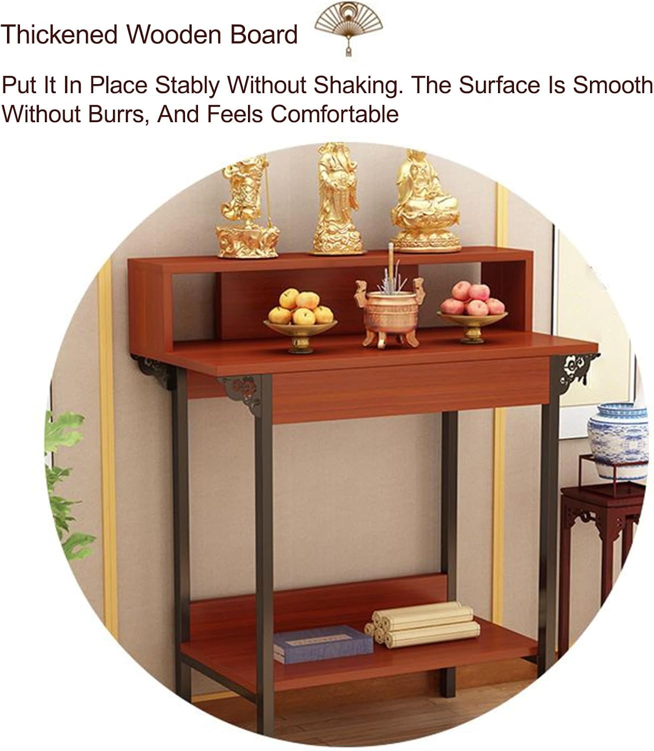 3-Tier Meditation Table, Personal Shrine Altar, Prayer Stand Riser for Home Decor in Living Room, Bedroom, Office, Bathroom