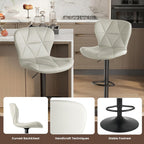 Miereirl Modern 3-Piece Bar Table Set, 55" Faux Marble Pub Dining Table with 2 Swivel Adjustable Barstools, PU Leather Counter Height Chairs with Footrest & Backrest for Kitchen, Dining Room