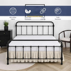 King Size Ruffled Bed Skirt - 16 inch Drop Dust Ruffle Bedskirt with Split Corners, Easy Fit Platform Design Bed Skirts, Three-Sided Coverage, Microfiber Bedskirts, Ivory