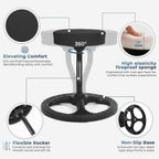 ADHD Chair for Kids, Yoga Chairs for Adults, Wobble Stool Active Flexible Seating Desk Chair with Non-Slip Base and Washable Seat Cover for Stability, Balance, Yoga, Office, School, Classroom