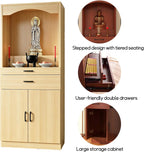 Solid Wood Altar Table, Buddhist Altar Cabinet, Chinese Buddhist Pooja Cabinet, with Storage, Pedestal Offering Table for Living Room, Small Spaces
