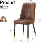Dining Chairs Set of 2，Modern Dining Chairs, Equipped with Suede Nap Leather Backrest Cushions and Metal Legs, Suitable for Restaurants, Kitchens, and Dining Room Chairs