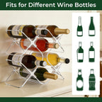 Acrylic 6 Bottle Countertop Wine Rack, Clear Freestanding Tabletop Wine Holder, Modern Space-Saving Wine Storage Organizer for Kitchen Bar Pantry