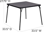 Flash Furniture Madison 5-Piece Folding Card Table and Chairs Set, Portable Event Table and Chairs Set, Black