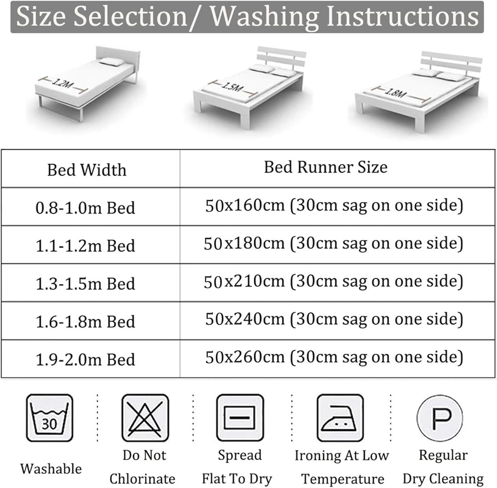 Bed Runners for Queen Size Bed，Pink Modern Style Bed Scarf for Home Hotel Decorations (Queen Size) 45 x 210cm